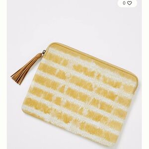 Anthropologie Yellow and Cream Clutch